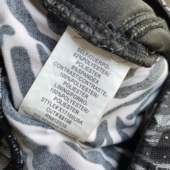 Speechless Sparkly Zebra Print Dress w/ Bow & Rhinestone Straps - Picture 6 of 6